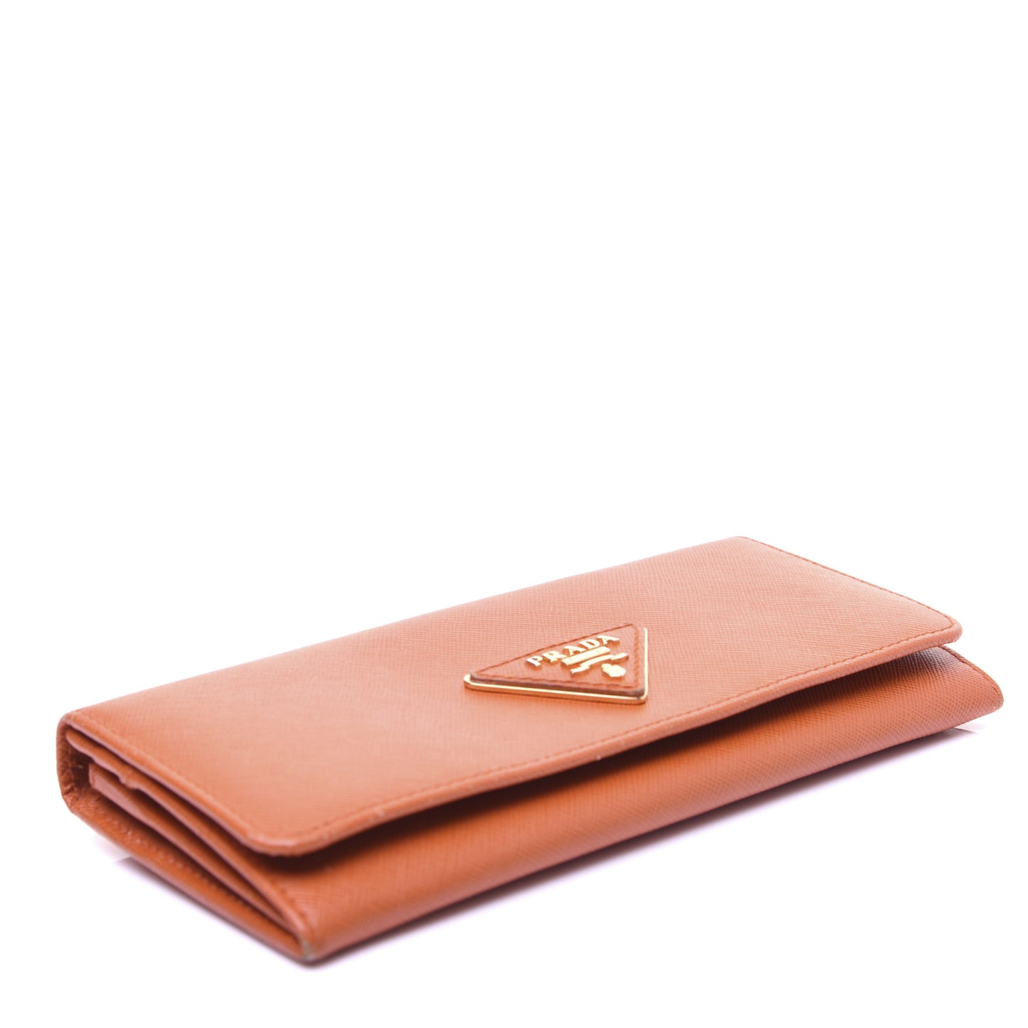 Saffiano Triangle Continental Flap Wallet Papaya