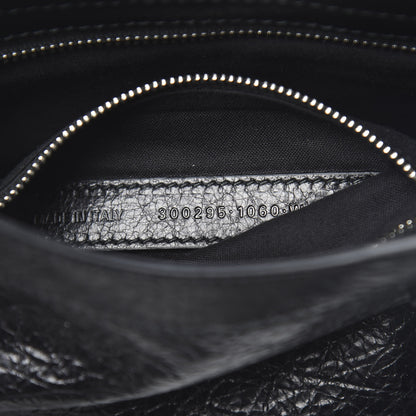 Balenciaga Agneau Classic Silver Hardware Mini City Logo Strap Black White 7 of 11