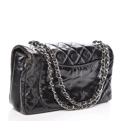 Chanel Glazed Calfskin Quilted CC Single Flap Black 3 of 9