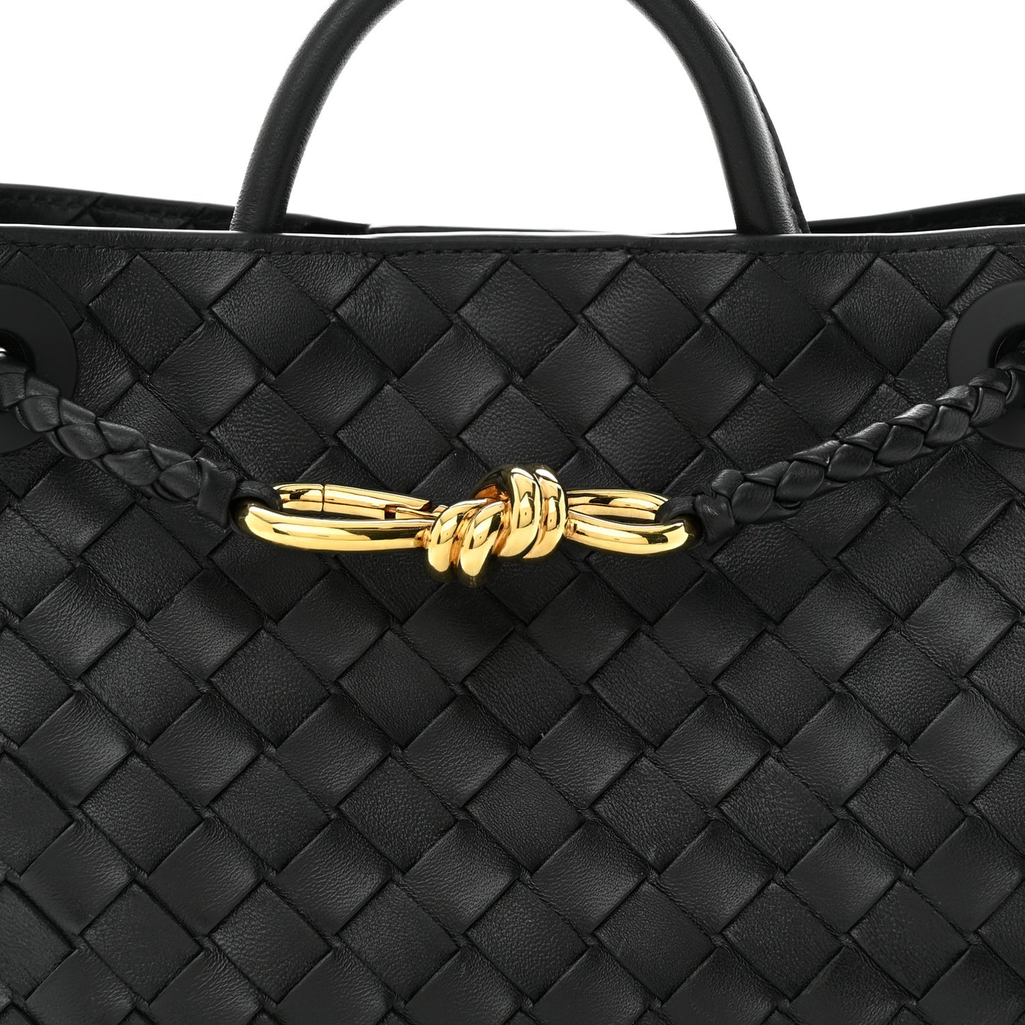 Nappa Intrecciato Small Andiamo Shoulder Bag Black