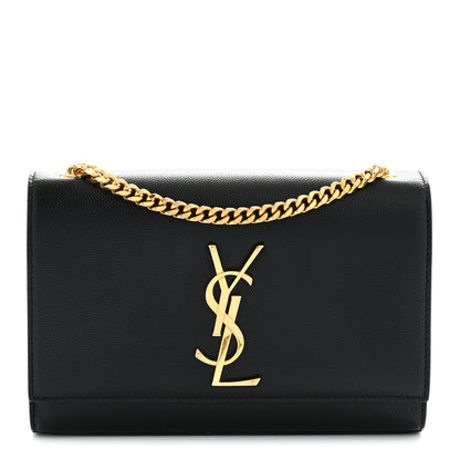 Saint Laurent Grain De Poudre Small Monogram Kate Satchel Black 1 of 11
