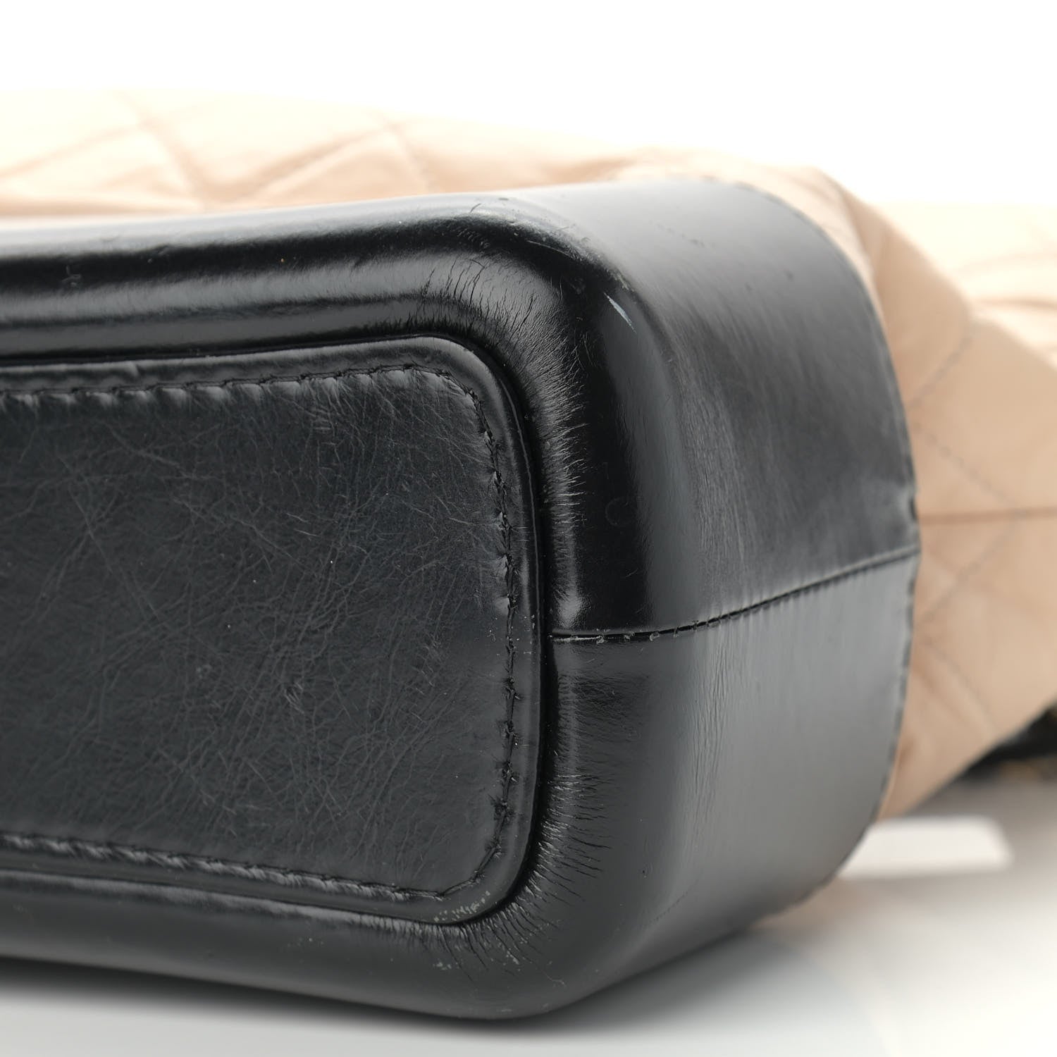 Chanel Aged Calfskin Quilted Medium Gabrielle Hobo Beige Black 9 of 12