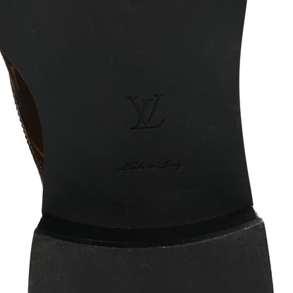Louis Vuitton Calfskin Monogram Wonderland Flat Ranger Boots 40 Black 7 of 9