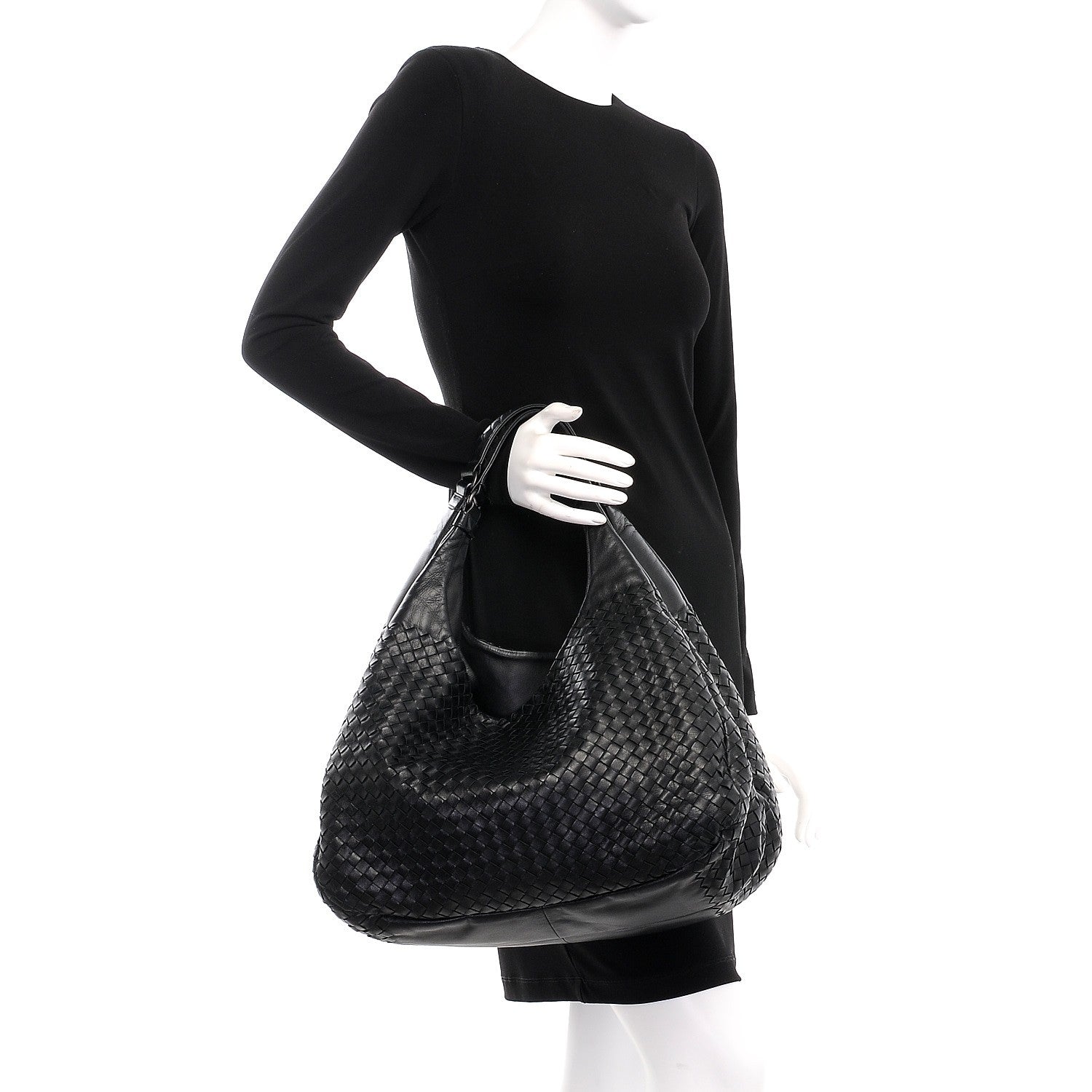 Bottega Veneta Nappa Intrecciato Large Campana Nero Black 3 of 10