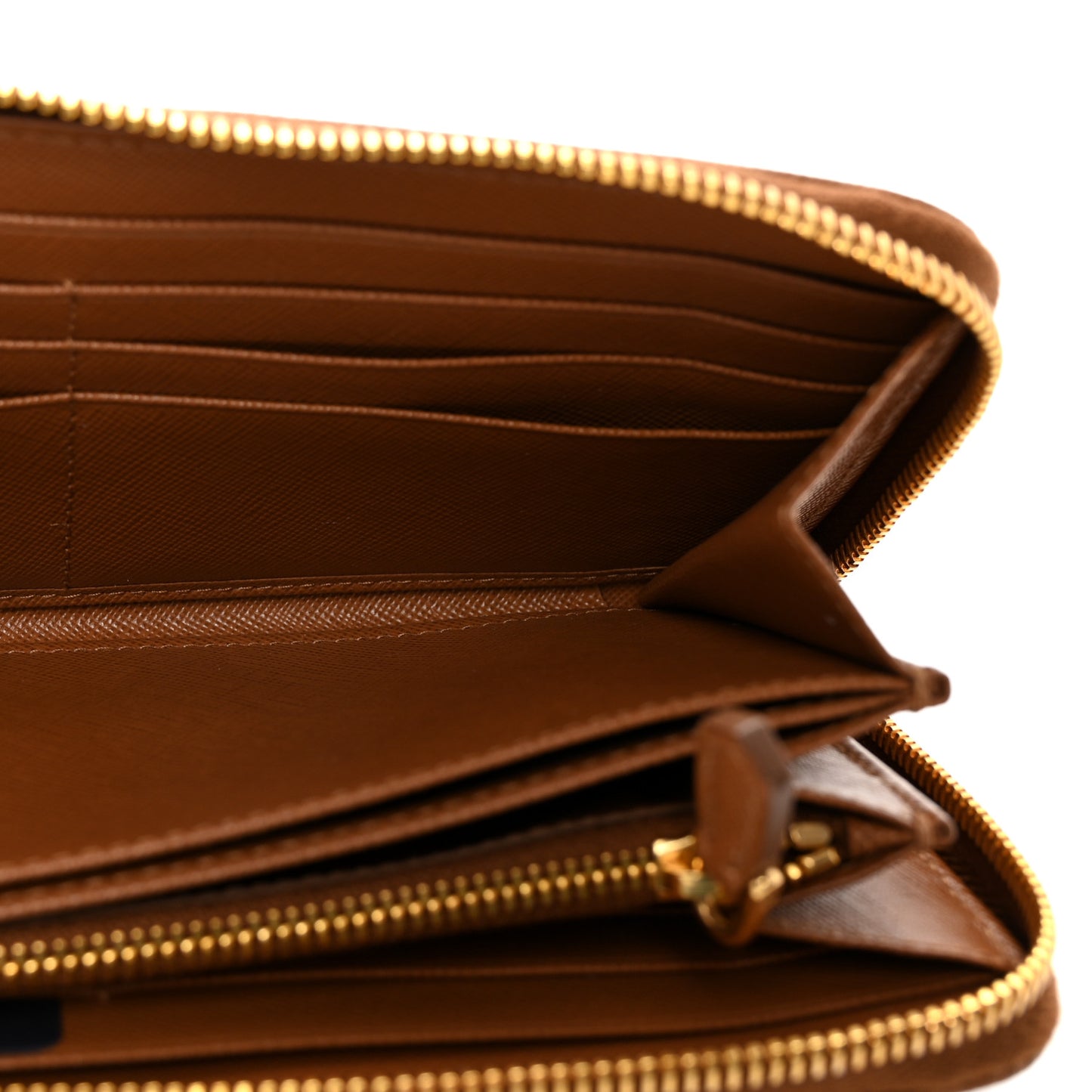 Saffiano Zip Around Wallet Caramel