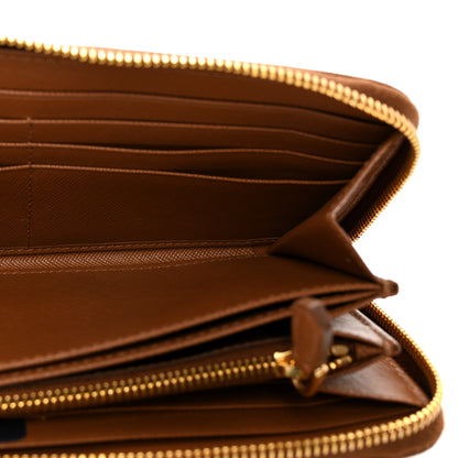 Prada Saffiano Zip Around Wallet Caramel 5 of 8