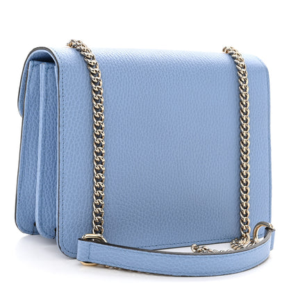 Gucci Dollar Calfskin Small Interlocking G Shoulder Bag Mineral Blue 3 of 9