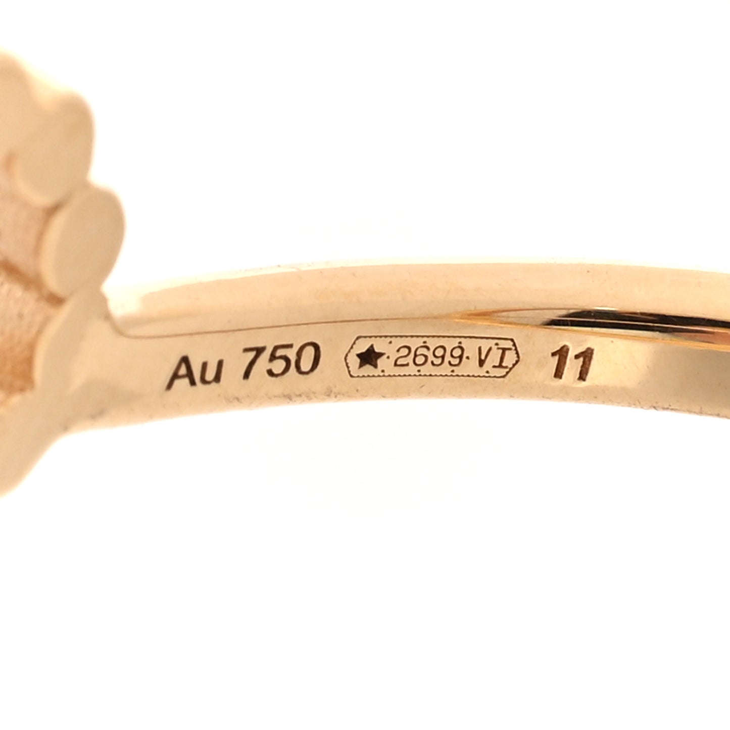 18K Yellow Gold Diamond Running G Cross Ring 51 5.75