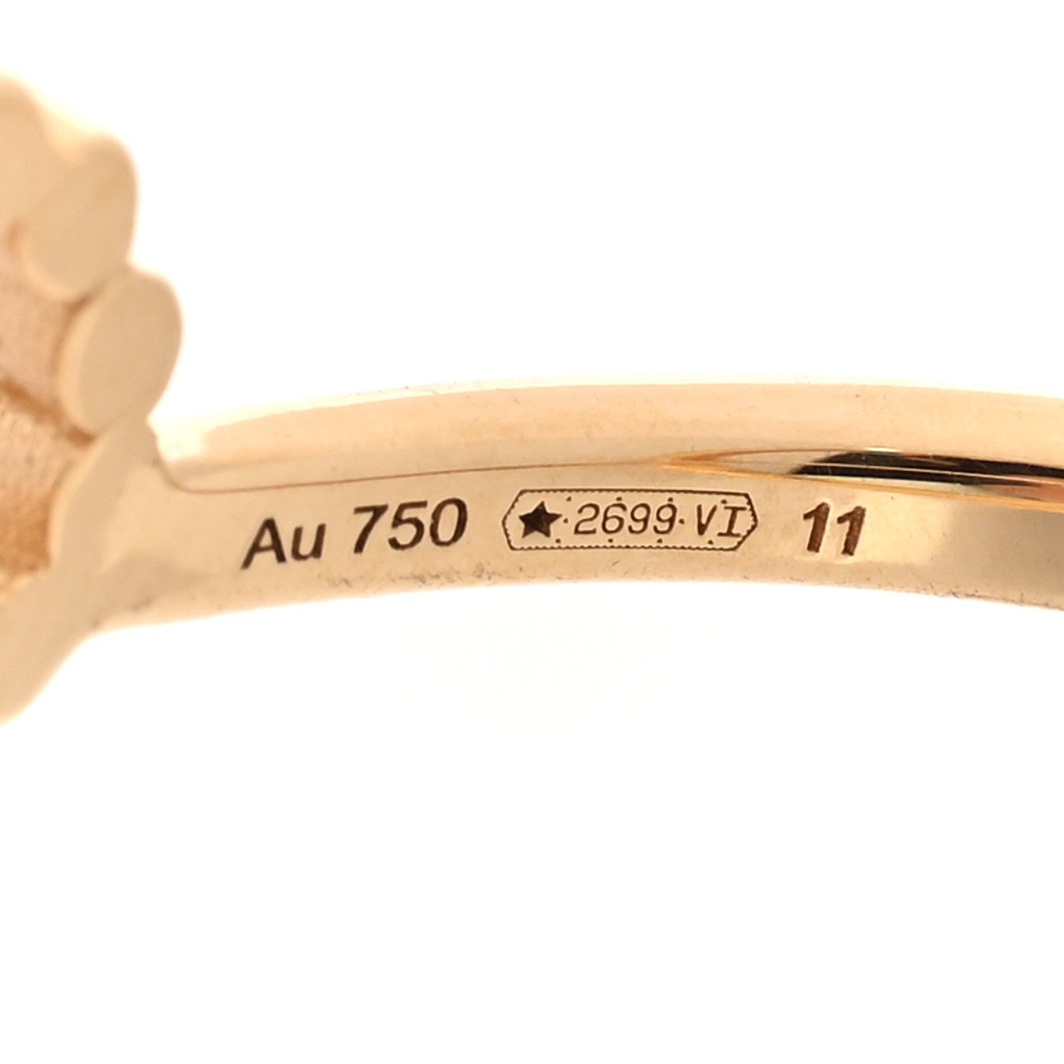 Gucci 18K Yellow Gold Diamond Running G Cross Ring 51 5.75 5 of 6