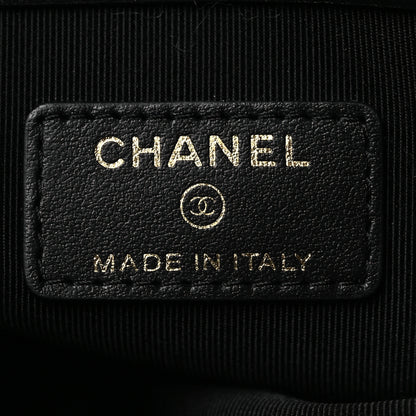 Chanel Satin Quilted Chain Around Medium Cosmetic Case Black 7 of 12
