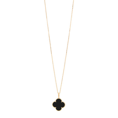 Van Cleef & Arpels 18K Yellow Gold Black Onyx Magic Alhambra Pendant Necklace 1 of 6