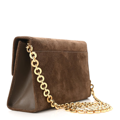 Salvatore Ferragamo Suede Gancini Chain Crossbody Brown 4 of 17
