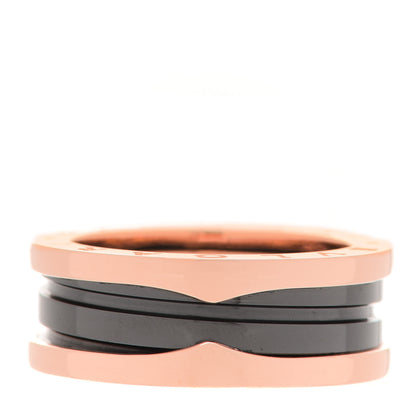 Bulgari 18K Rose Gold Black Ceramic B.Zero1 Two-Band Ring 57 8 1 of 6