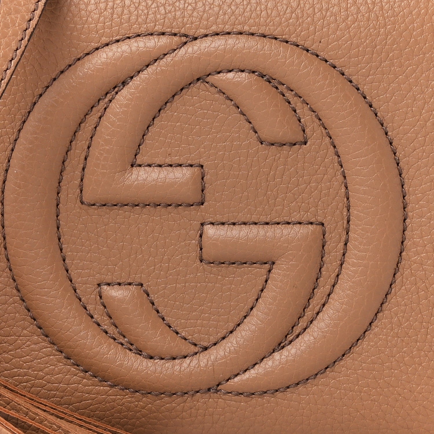 Gucci Pebbled Calfskin Small Soho Disco Bag Camelia 9 of 12