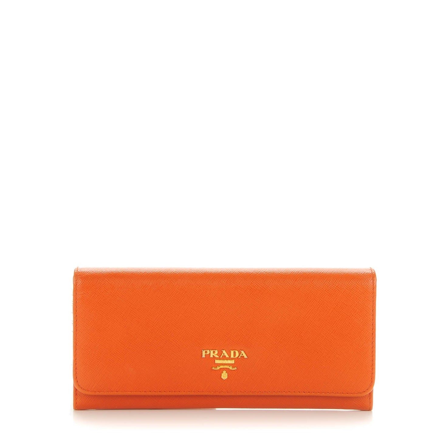 Saffiano Metal Continental Flap Wallet Papaya
