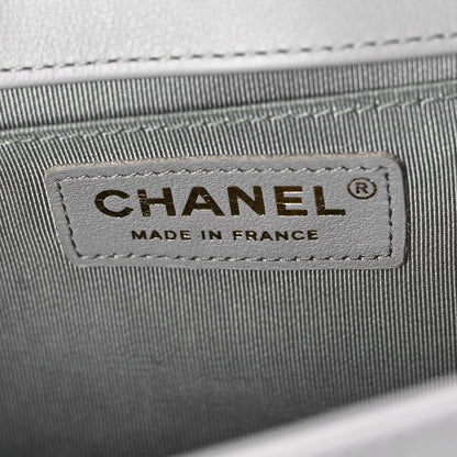 Chanel Lambskin Quilted Medium Boy Flap Grey 7 of 13