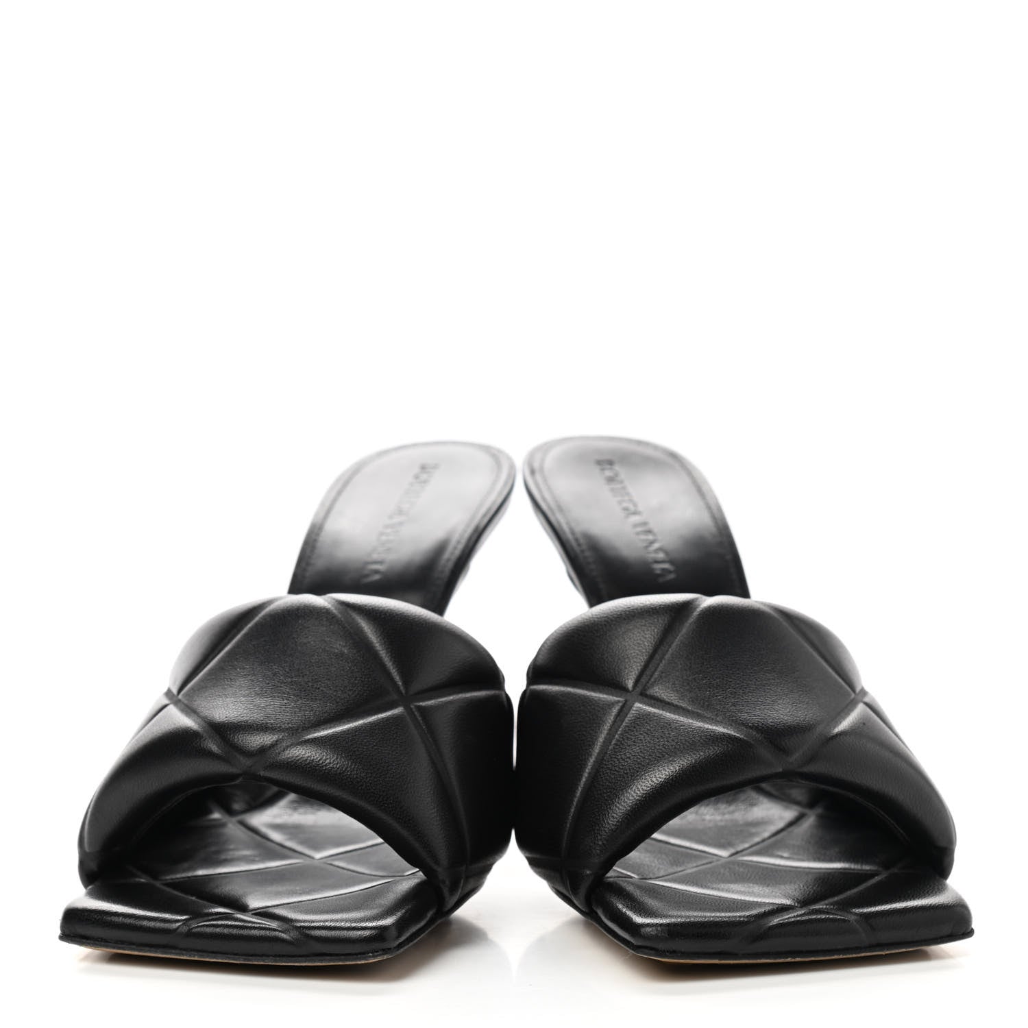 Bottega Veneta Nappa Quilted Rubber Lido Mule Sandals 38 Black 2 of 8