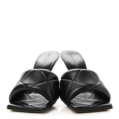 Bottega Veneta Nappa Quilted Rubber Lido Mule Sandals 38 Black 2 of 8