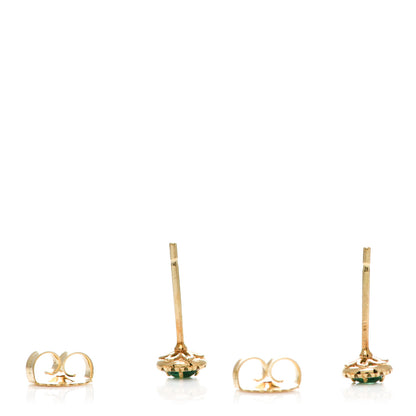 Suzanne Kalan 18K Yellow Gold Diamond Emerald Stud Earrings 3 of 5