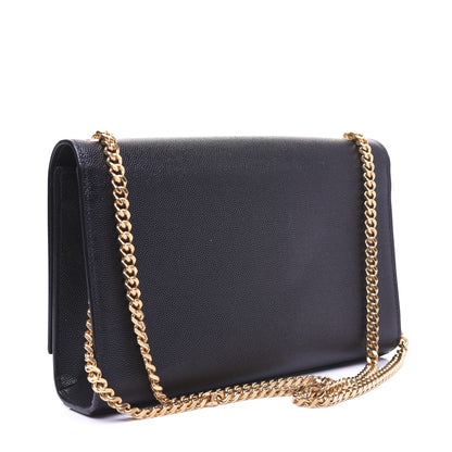 Saint Laurent Grain De Poudre Medium Classic Monogram Kate Satchel Black 3 of 14