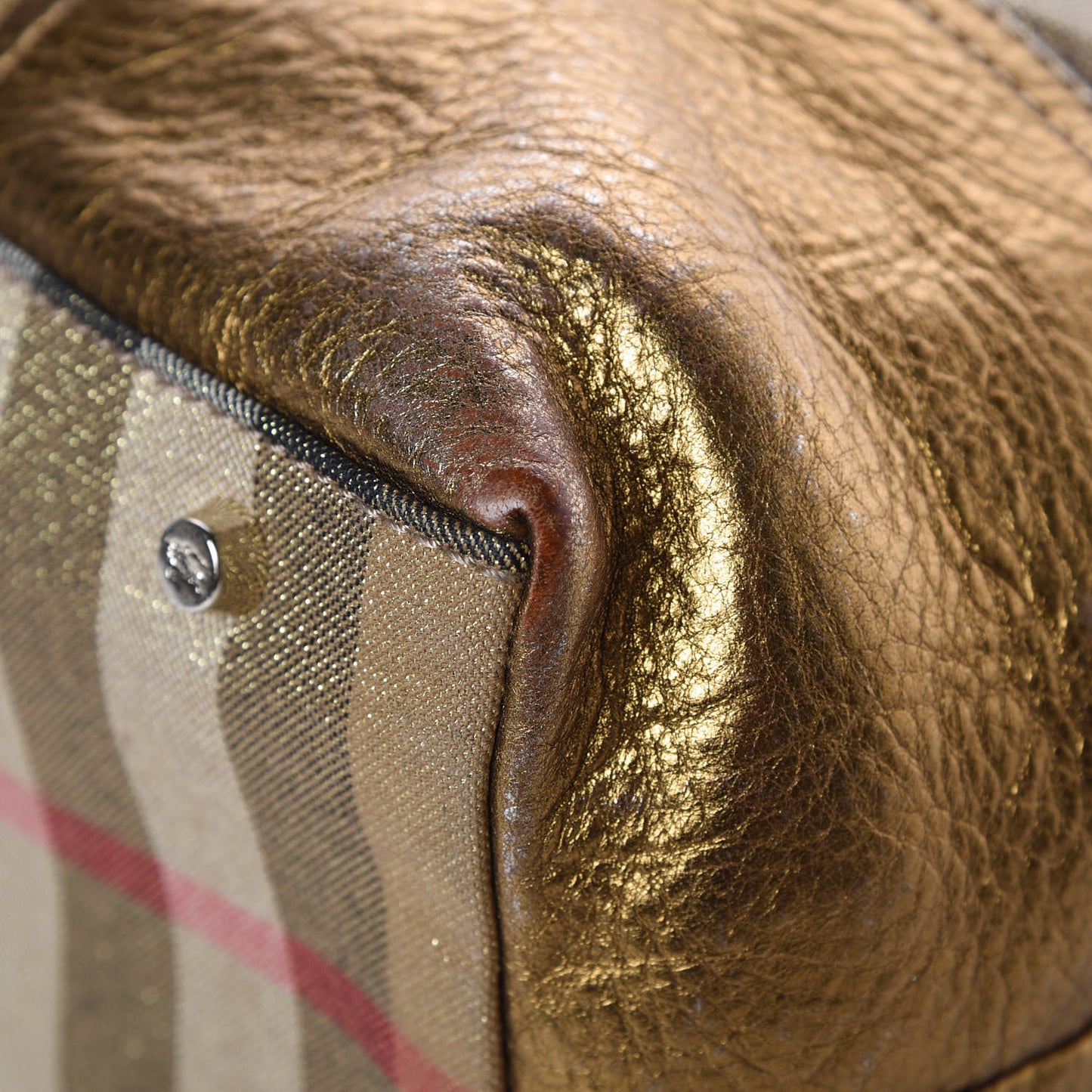 Shimmer Check Byron Tote Gold