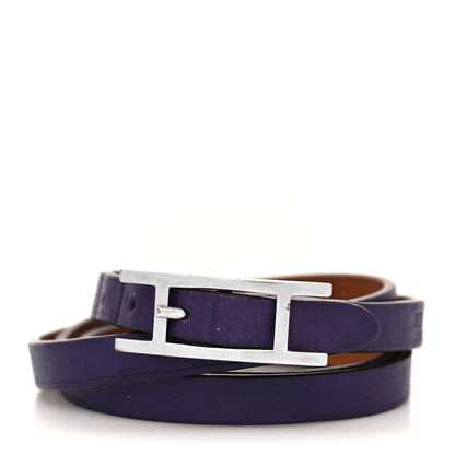 Hermes Chamonix Hapi 3MM Triple Tour Wrap Bracelet S Iris 1 of 7