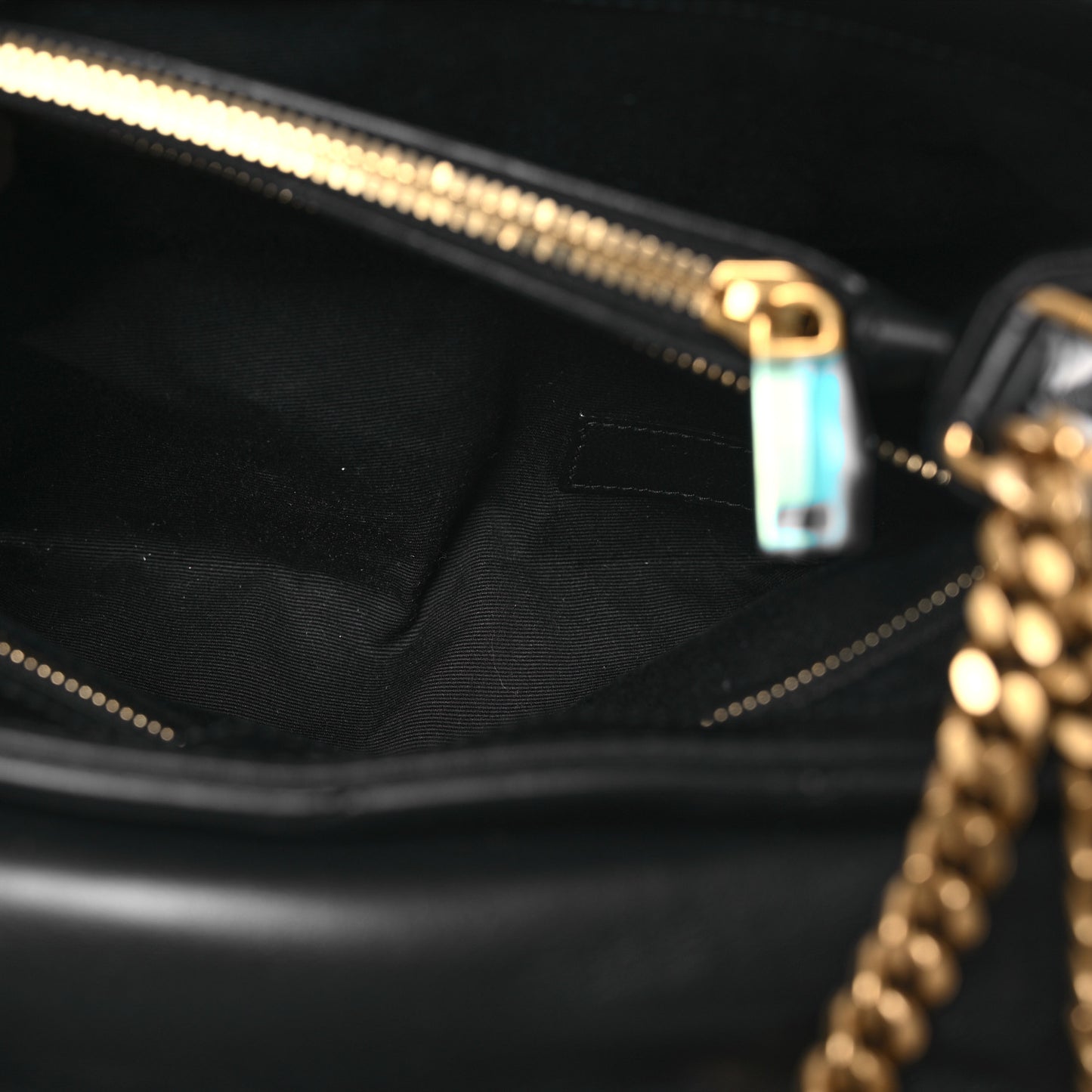 Calfskin Y Quilted Monogram Medium Loulou Chain Satchel Black