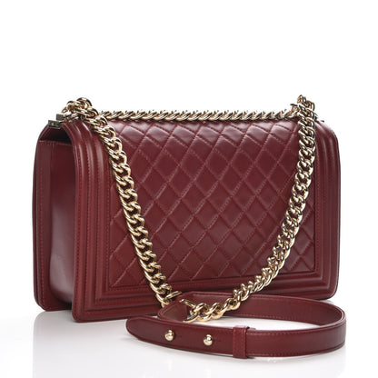 Chanel Lambskin Quilted New Medium Boy Flap Dark Red 3 of 7