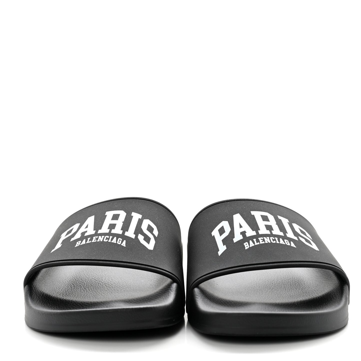 Rubber Paris Logo Womens Slide Sandals 37 Black