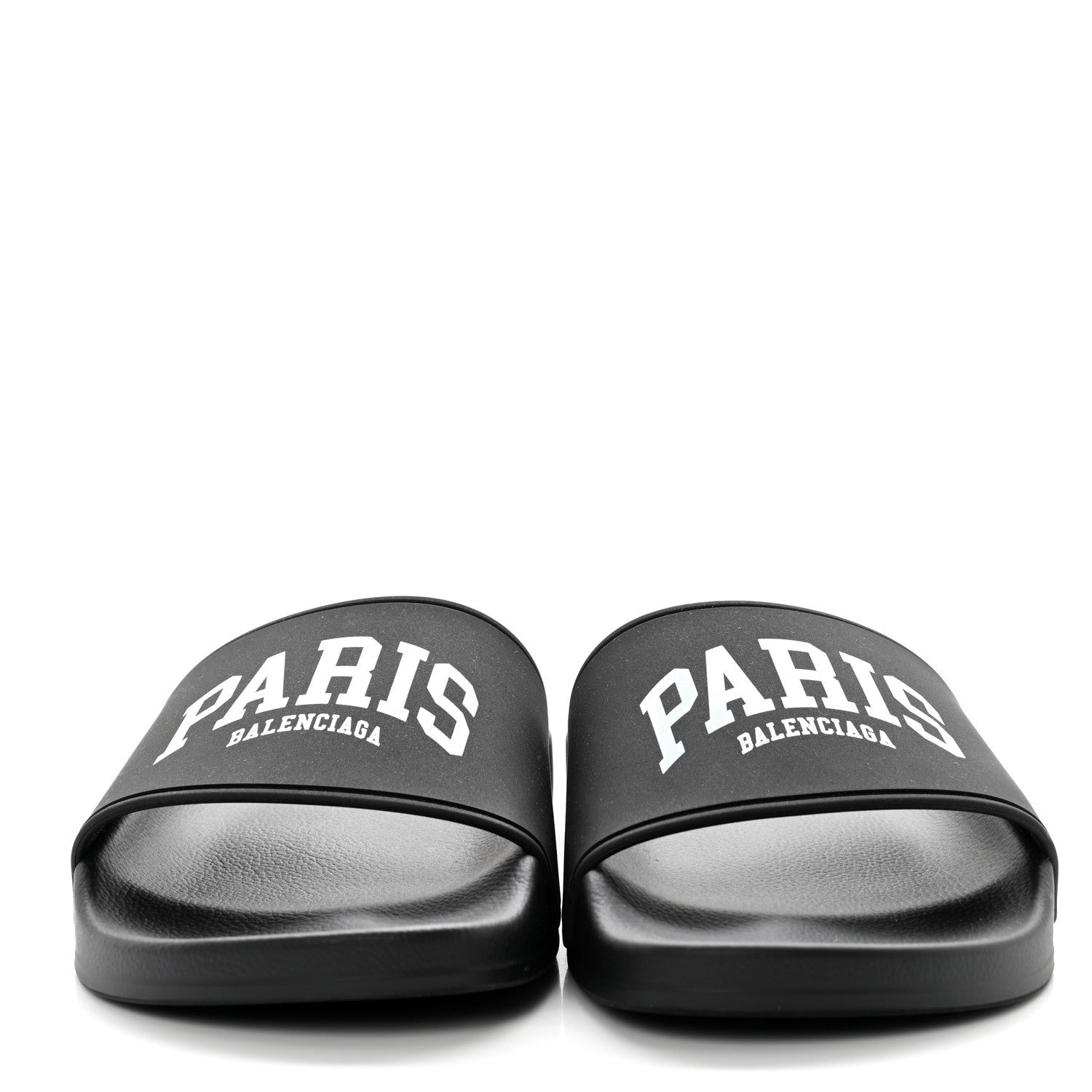 Balenciaga Rubber Paris Logo Womens Slide Sandals 37 Black 2 of 9