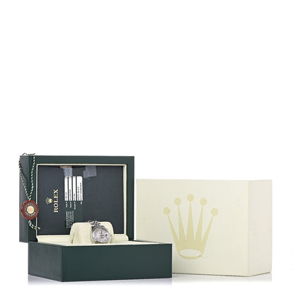 Rolex Stainless Steel 18K White Gold Diamond Mother of Pearl 26mm Oyster Perpetual Datejust Watch 179174 7 of 7