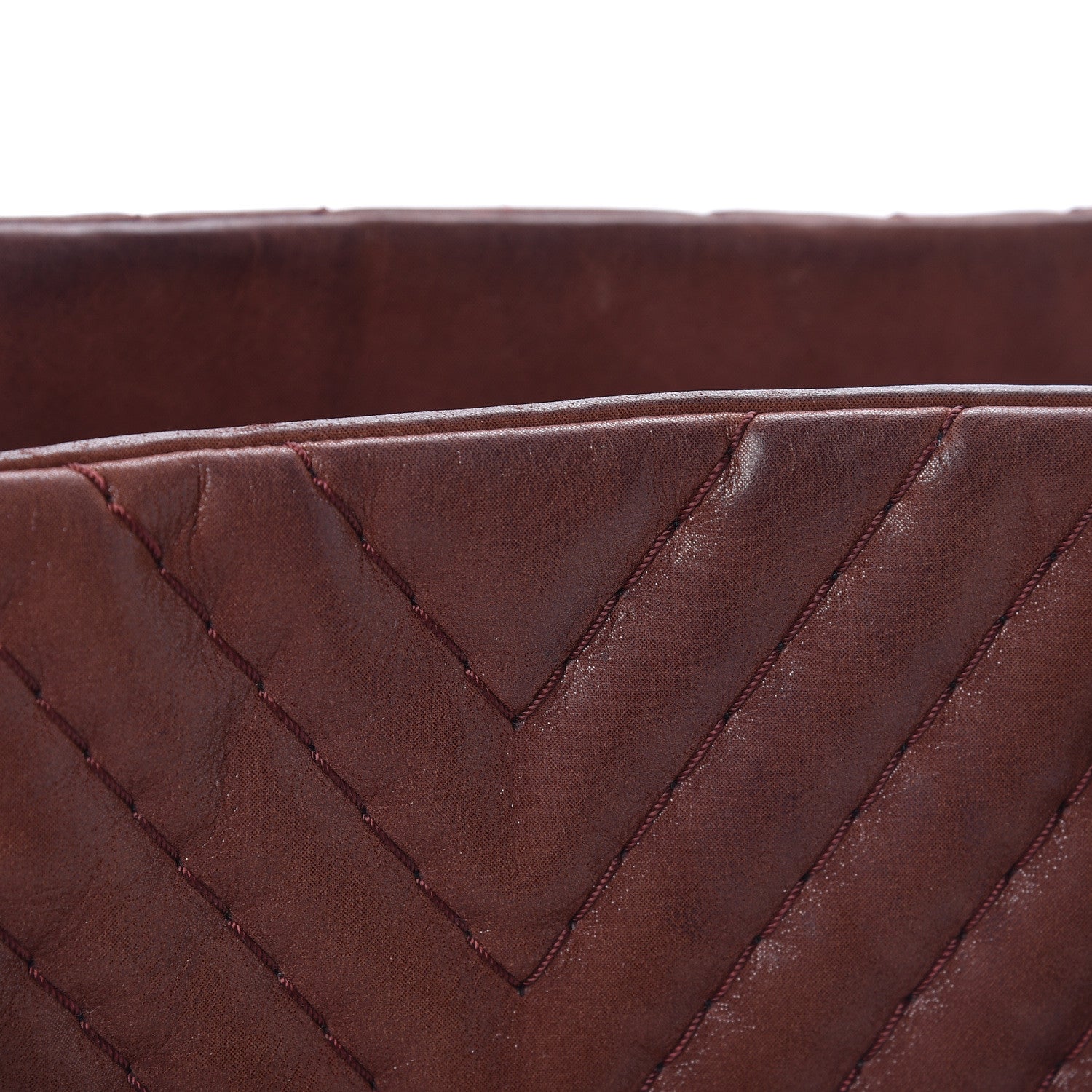 Chanel Iridescent Calfskin Chevron Quilted Surpique Tote Burgundy 14 of 17