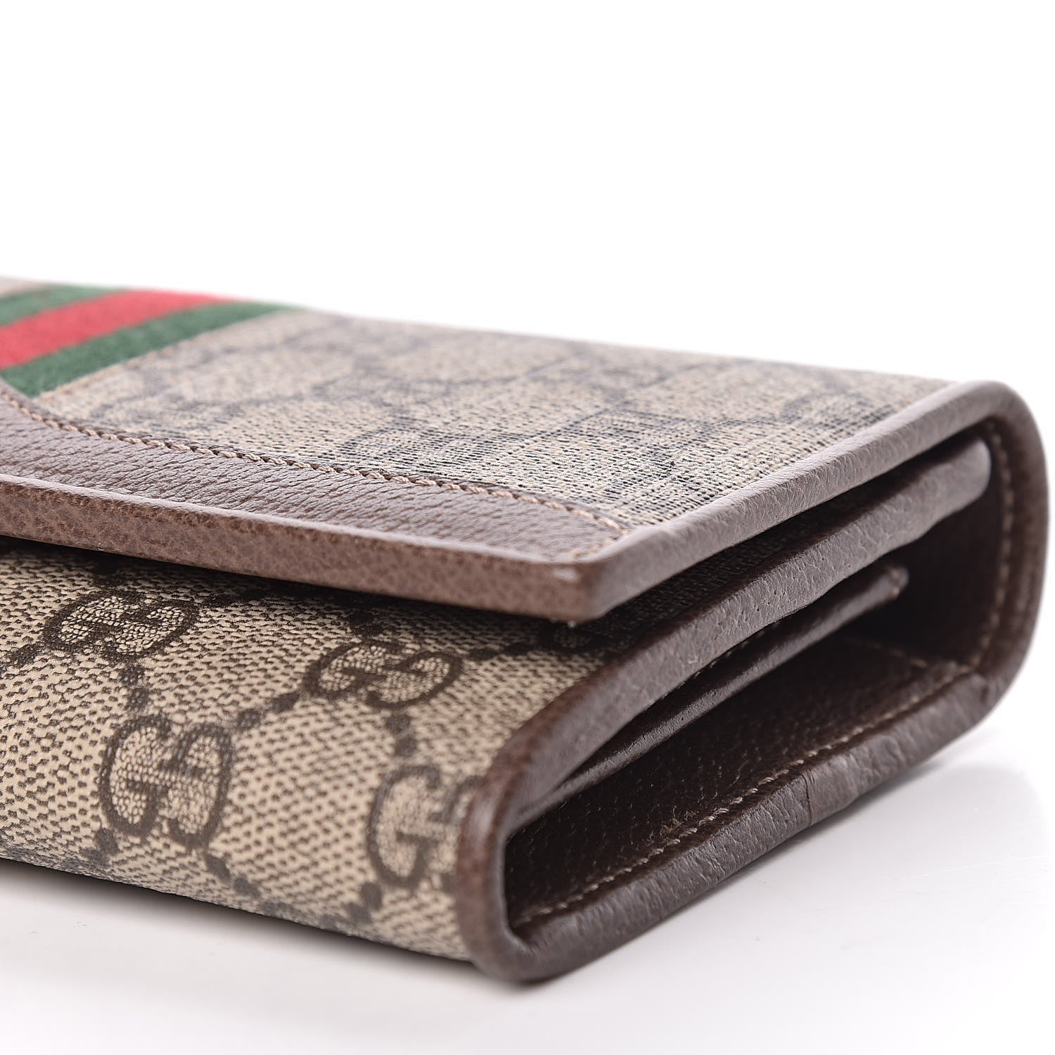 Gucci GG Supreme Monogram Web Ophidia Wallet On Chain Brown 7 of 12