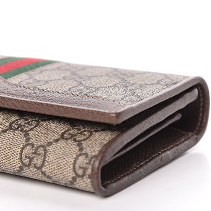 Gucci GG Supreme Monogram Web Ophidia Wallet On Chain Brown 7 of 12