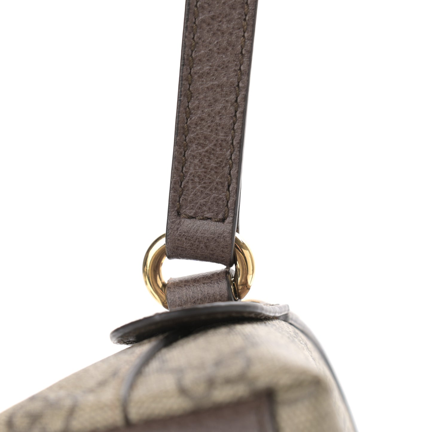 GG Supreme Monogram Textured Dollar Calfskin Web Small Ophidia Dome Shoulder Bag Beige Ebony New Acero