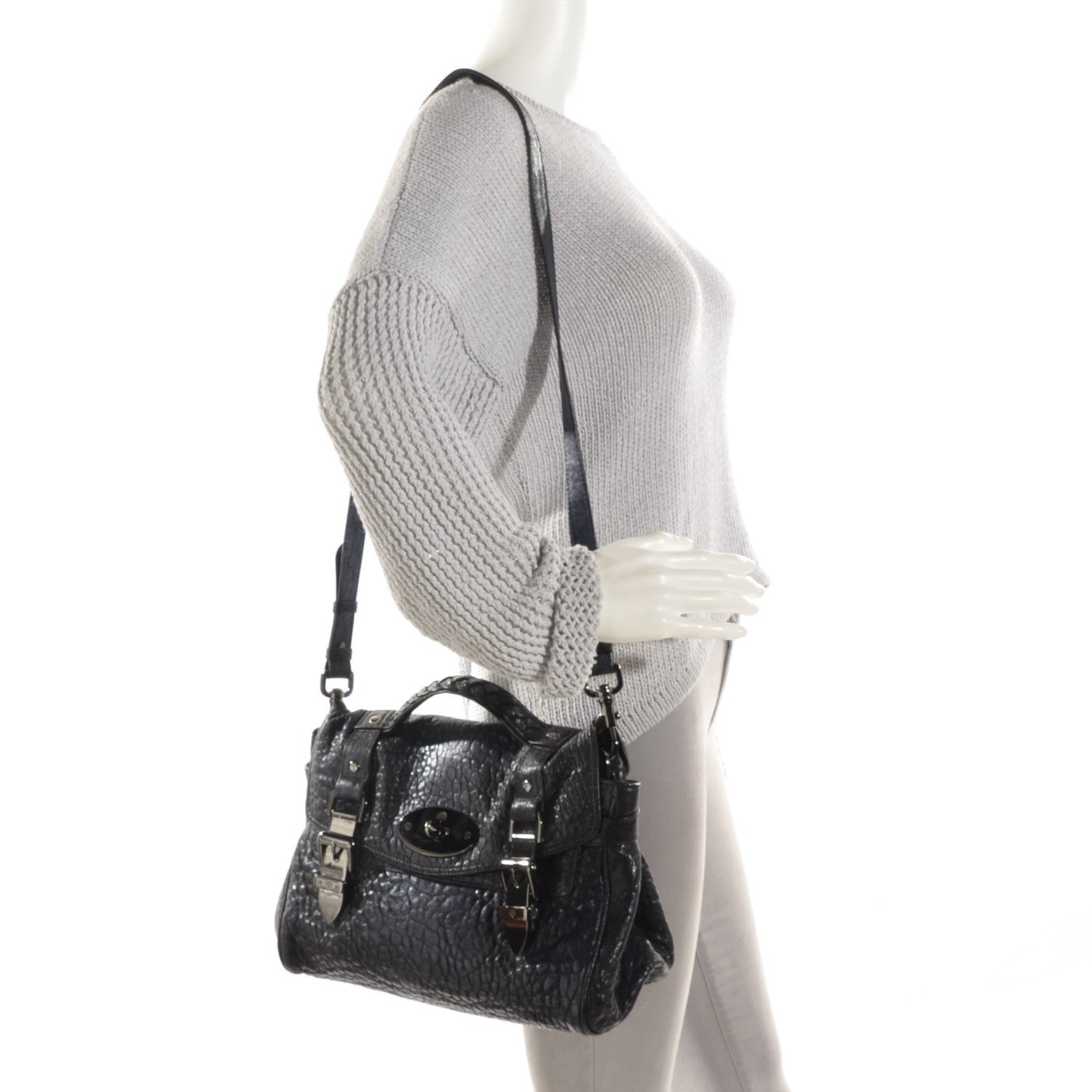 Mulberry Shrunken Calfskin Medium Alexa 2 of 9
