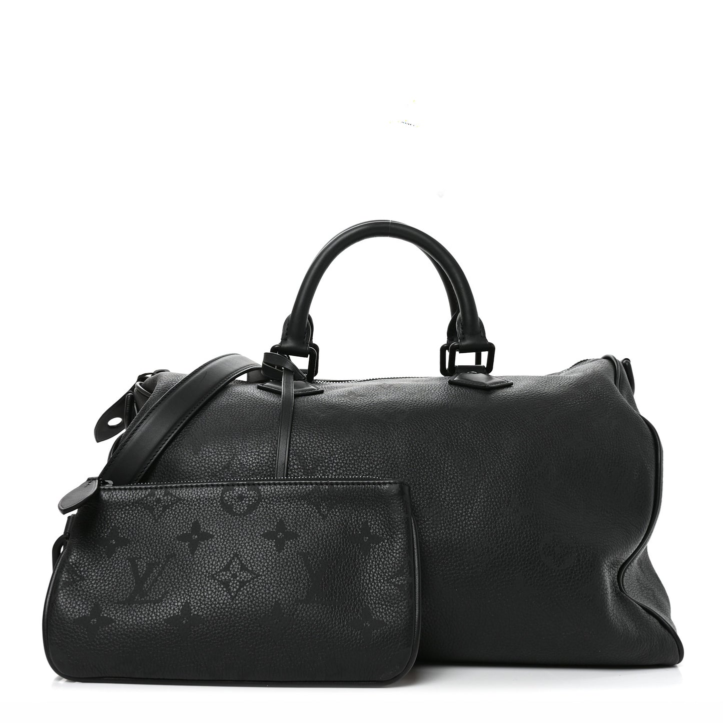 Calfskin Monogram Speedy P9 Bandouliere 40 Ultra Black