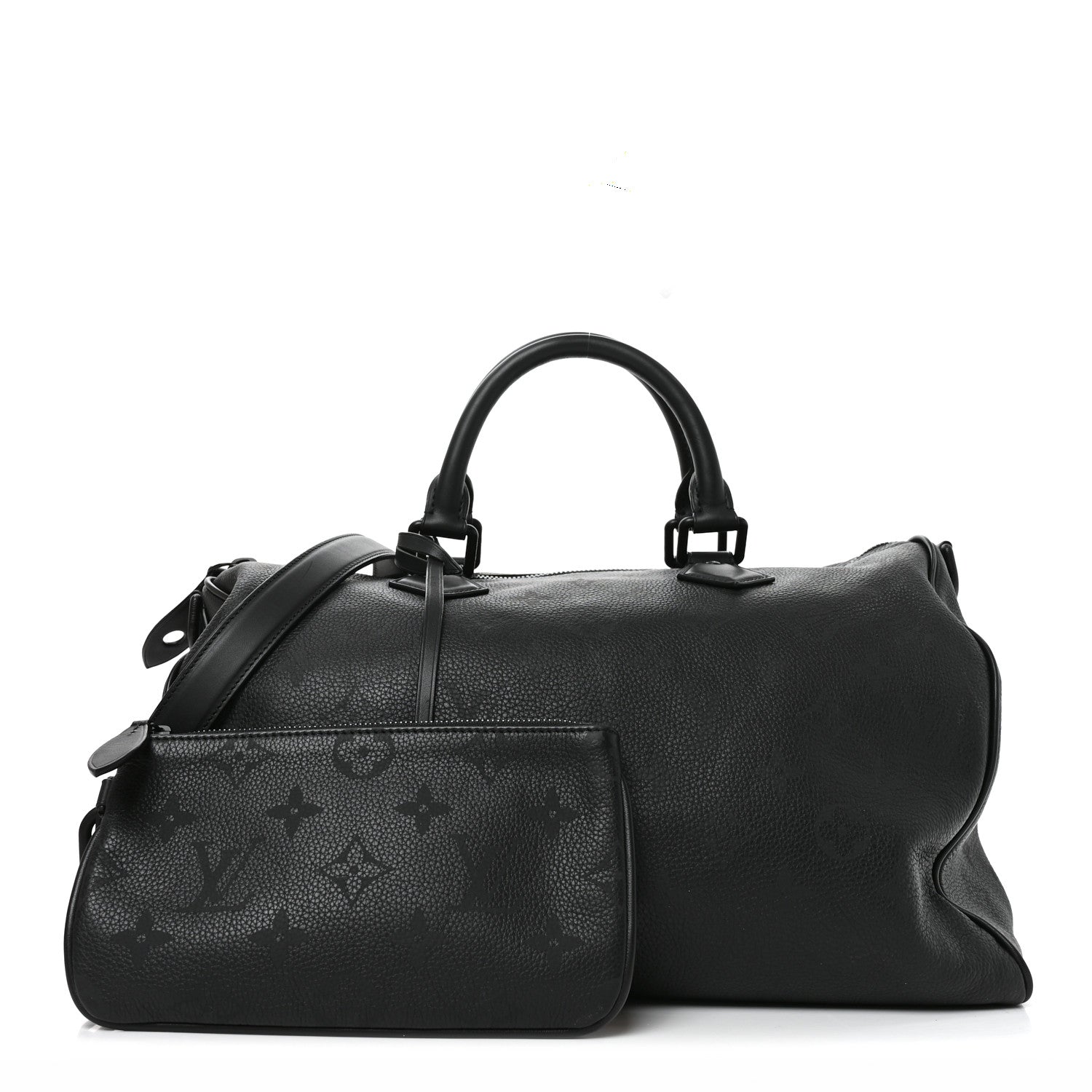 Louis Vuitton Calfskin Monogram Speedy P9 Bandouliere 40 Ultra Black 3 of 10