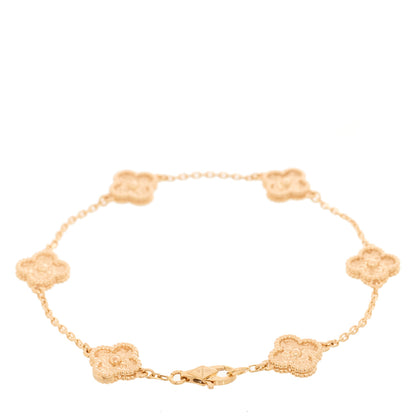 Van Cleef & Arpels 18K Rose Gold 6 Motifs Sweet Alhambra Bracelet 2 of 6