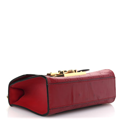 Gucci Guccissima Small Padlock Shoulder Bag Hibiscus Red 4 of 17