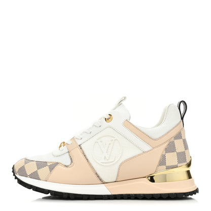 Louis Vuitton Calfskin Damier Azur Run Away Sneakers 37.5 White 1 of 13