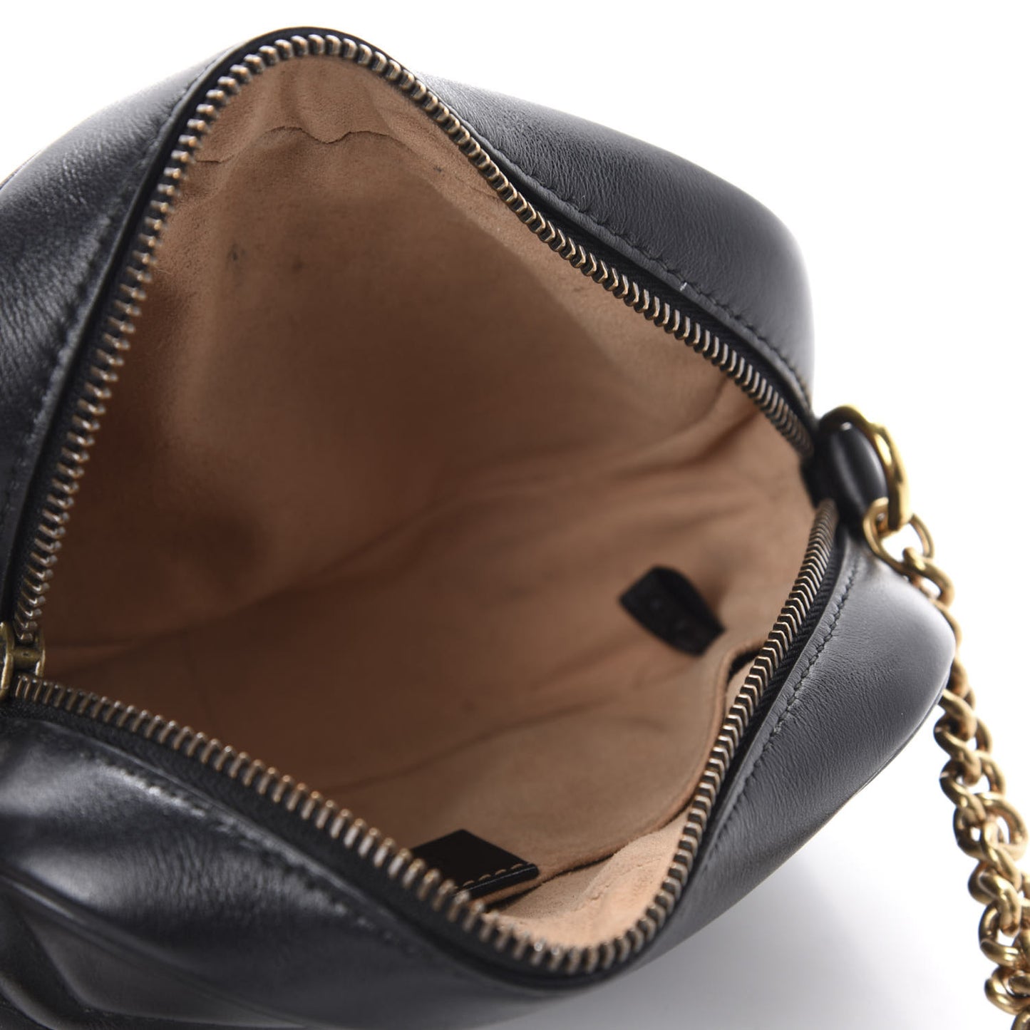 Calfskin Matelasse Mini GG Marmont Chain Shoulder Bag Black