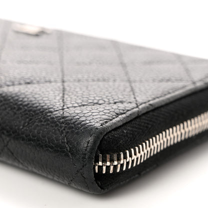 Chanel Caviar Quilted Large Gusset Zip Around Wallet Black 11 of 13