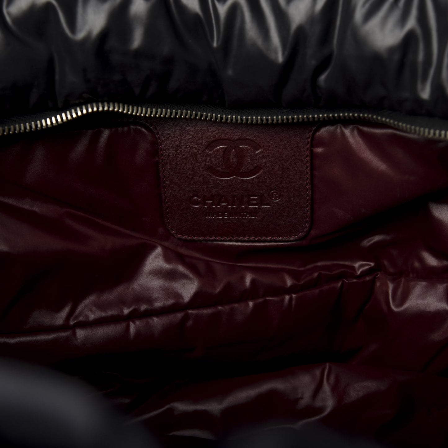 Nylon Quilted Large Coco Cocoon Tote Black