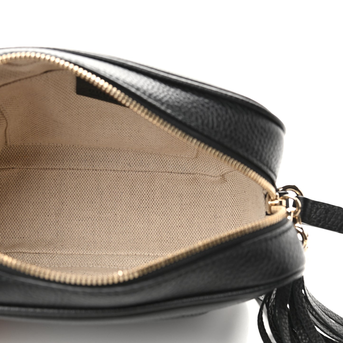 Pebbled Calfskin Small Soho Disco Bag Black
