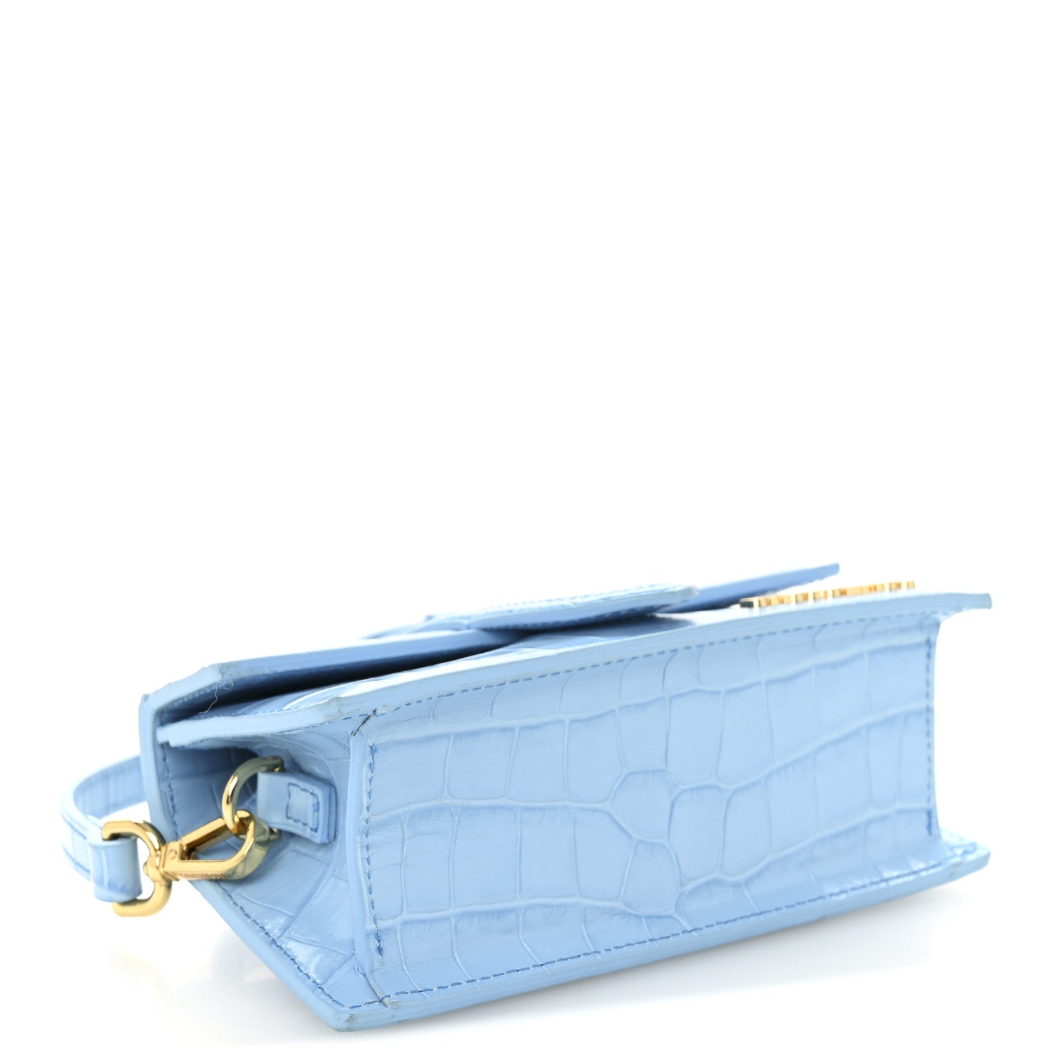 Jacquemus Calfskin Crocodile Embossed Le Bambino Blue 4 of 10