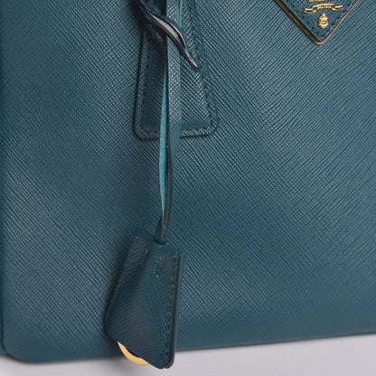 Prada Saffiano Lux Mini Galleria Double Zip Tote Ottanio 10 of 15