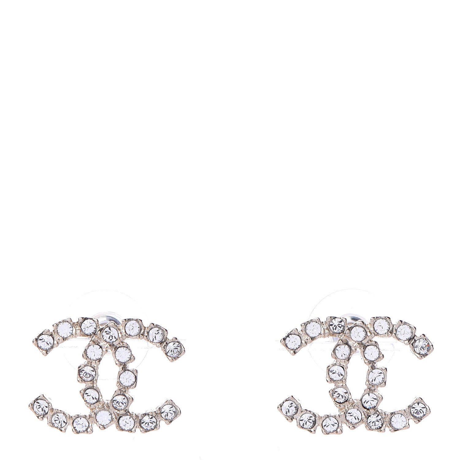 Chanel Crystal CC Earrings Gold 1 of 5