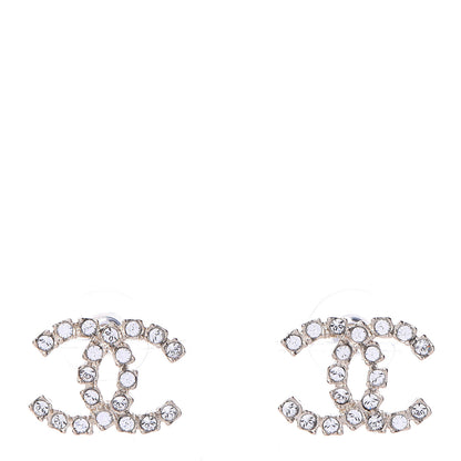 Chanel Crystal CC Earrings Gold 1 of 5