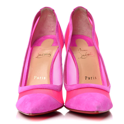 Christian Louboutin Veau Velours Rete Galativi 100 Pumps 40 Diva 2 of 5